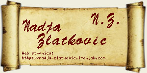 Nadja Zlatković vizit kartica